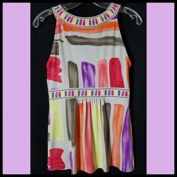 BCBG*Brush Stroke Tank/Halter Top - Picture 5 of 7